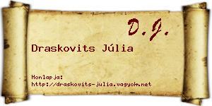 Draskovits Júlia névjegykártya