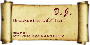 Draskovits Júlia névjegykártya